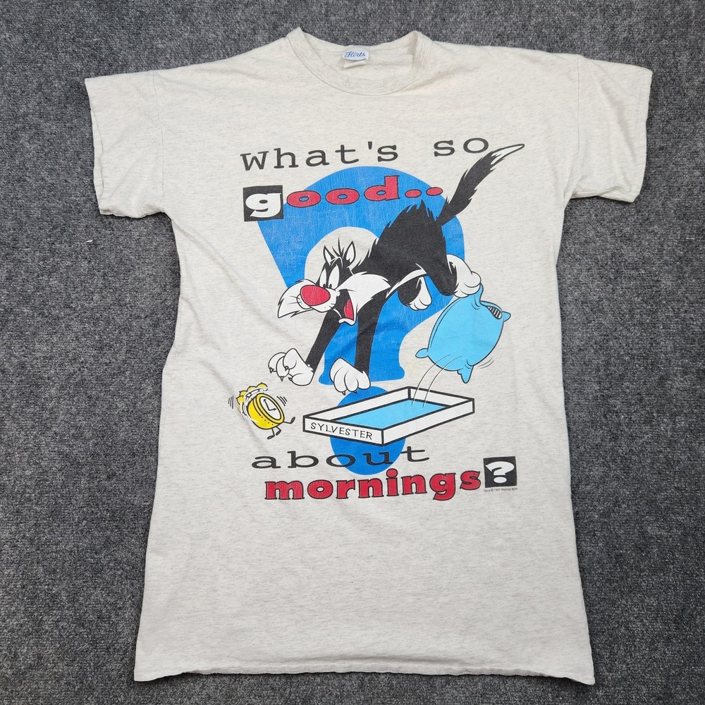 Vintage Sylvester Looney Tunes Shirt‎ Womens One Size Gray Flirts 90s Graphic